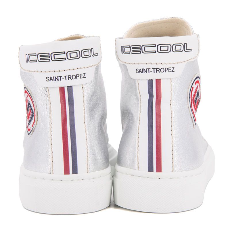 Женские высокие серебряные кроссовки ICECOOL SAINT TROPEZ