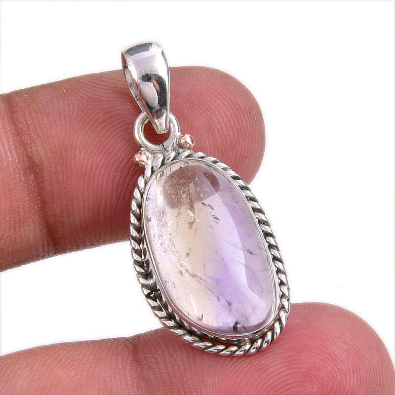 Natural Ametrine Gemstone Handmade 925 Solid Silver Jewelry Pendant 1.50'' i2B06