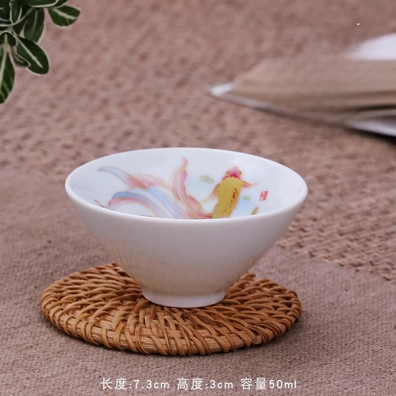 Овечий жир нефрит белый фарфор маленькая чайная чашка керамическая бытовая чайная чашка заваривание одинарная чайная пиала