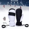 Waterproof Ski Gloves for Men Women Winter Touchscreen Ski Mittens with Adjustable Wrist Strap for Cold Weather Skiing Hiking Biking