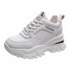 White PU Leather Chunky Sneakers Women Spring Autumn Platform Vulcanize Shoes Woman Thick Bottom Hidden Heels Sport Tenis Shoes