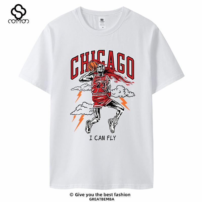Fanrelated Basketball Pure Cotton Shortsleeved Tshirt Plussize American Trendy Casual For Spring And Summer Men