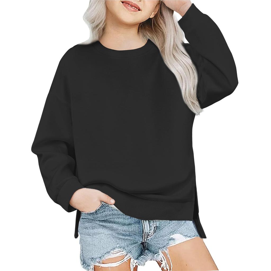 Boys Girls Children's  Loose Solid Color Shirt Sweatshirt Tops