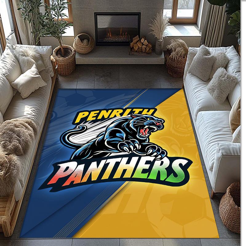 Penrith Panthers Crystal Velvet Carpet Soft Anti?Slip Floor Mat Comfortable Home Living Room Bedroom Decor Rug