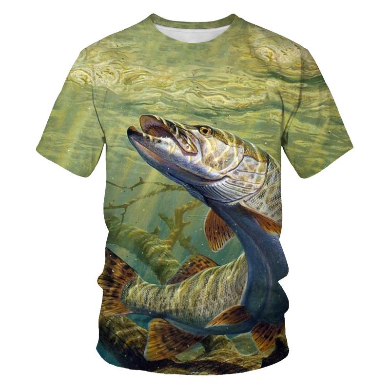 Beautiful Carp Fishing 3D All Over Print Men's T-shirt Summer Harajuku Casual Fashion Short Sleeve Top Sports Outdoor Fishing Enthusiast Clothing