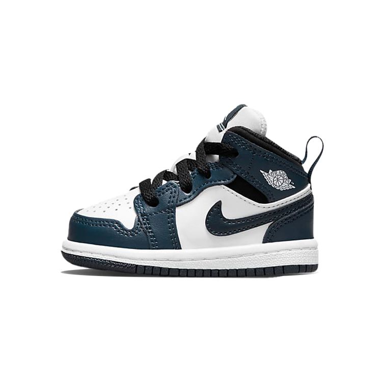 Air Jordan 1 Mid TD Armory Navy Baby Sneakers Blue Black White 640735-411