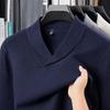 Новый мужской вязаный свитер с V-образным вырезом и длинным рукавом - Business Casual, однотонный, для осени/зимы