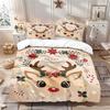 3pcs Christmas Cute Reindeer Printed Chipless Bedding Set, Multi Size Bedding Decoration for Bedrooms and Dormitories, Machine W