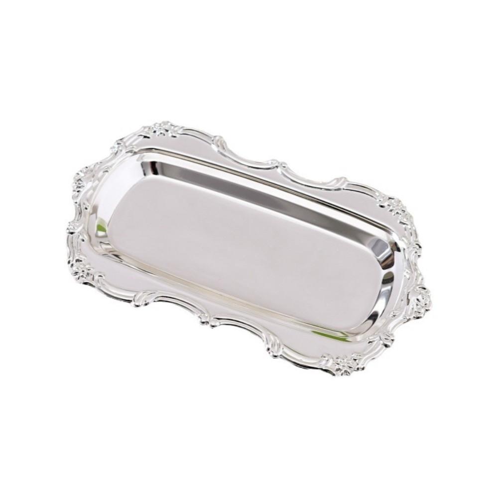 European Style Vintage Embossed Tray Embossed Design Sturdy Desserts Plate Save Space Gold/Silver Jewelry Storage Organizer