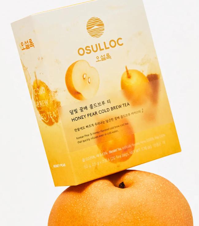 Osulloc Холодный персиковый, медово-грушевый и мускатный чай – фруктовая смесь холодного чая, 16 чайных пакетиков