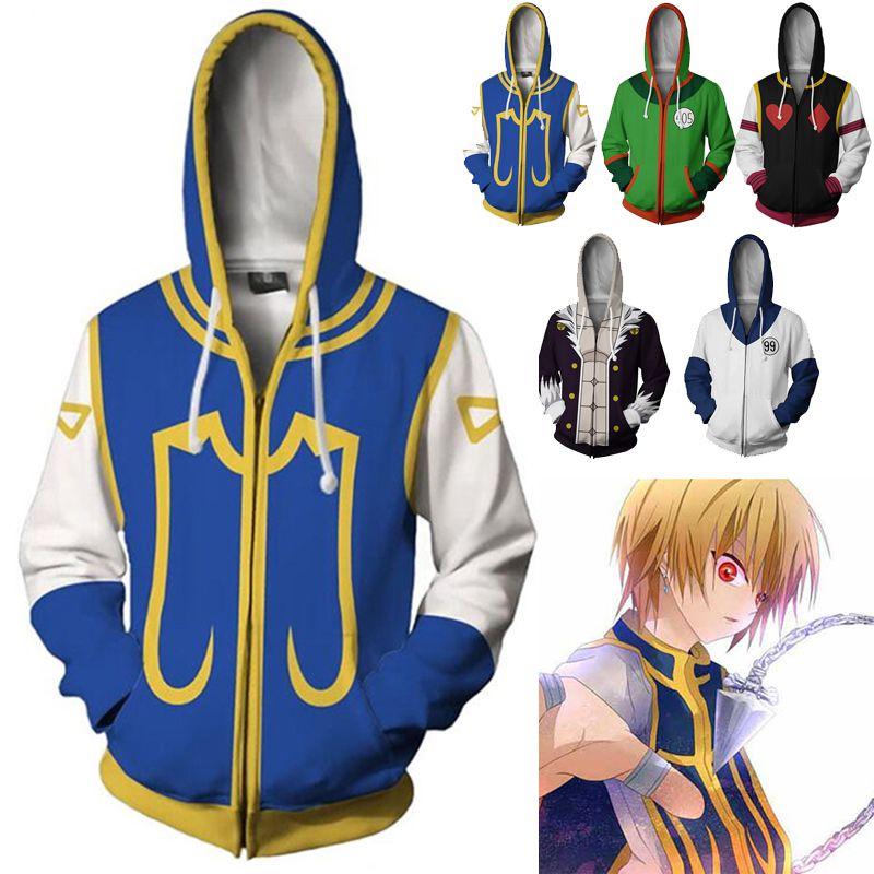 Теплая и уютная куртка на молнии Hunter Hunter Hisoka Killua, костюм для косплея, худи