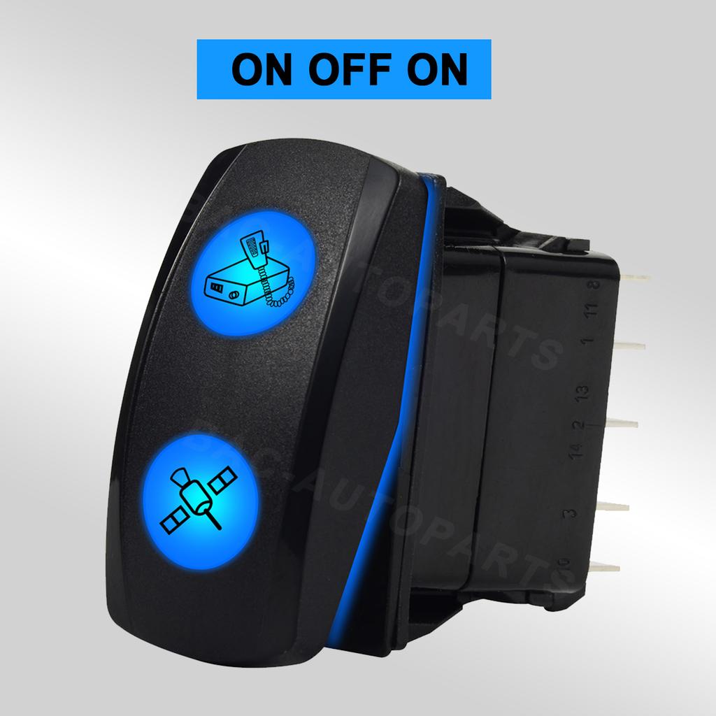 12V 24V Blue LED Rocker Switch DPDT 3 Position Momentary Latching 10 Pin Waterproof for Winch Wiper Trim Tabs Car Marine Boat RV Battery Switches5
