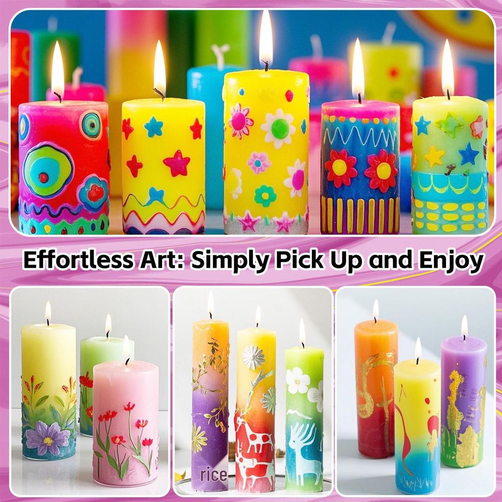 DIY Children's 3D Window Painting and Hand-painted Candle Pen Set - 18 Colors