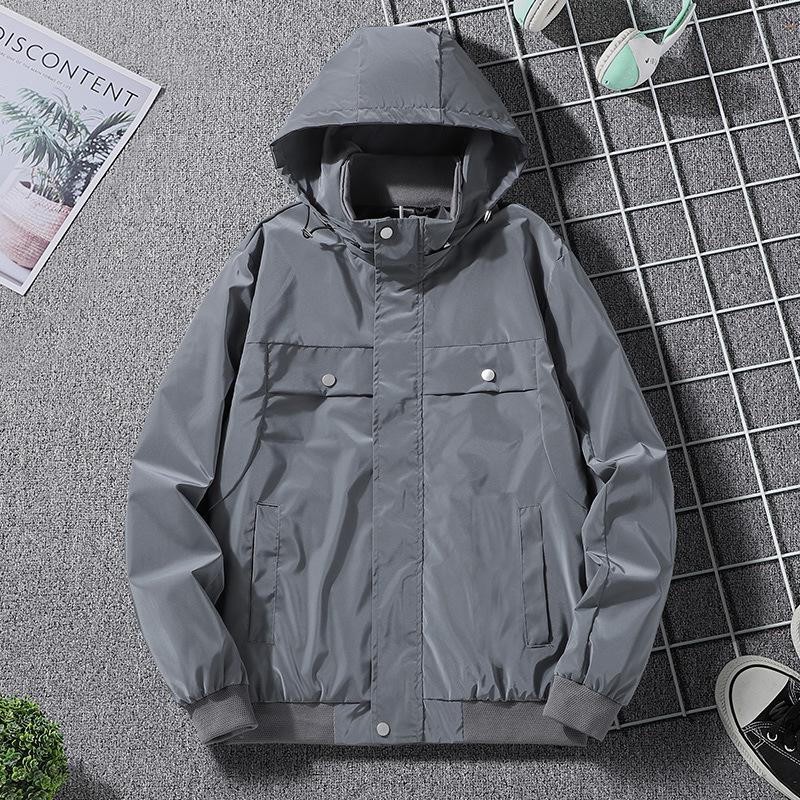 Куртки мужские весна и осень новые большие размеры зеленая рабочая куртка свободная модная красивая повседневная свободная куртка