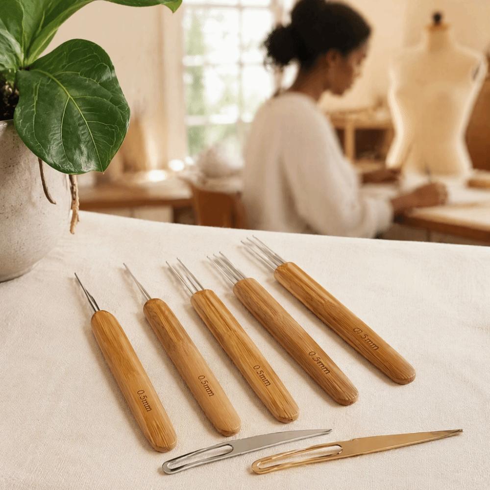 3/6Pcs 1/2/3 Head Dreadlock Crochet Hooks 0.5/0.75mm Crochet Needles DIY Sewing Accessories