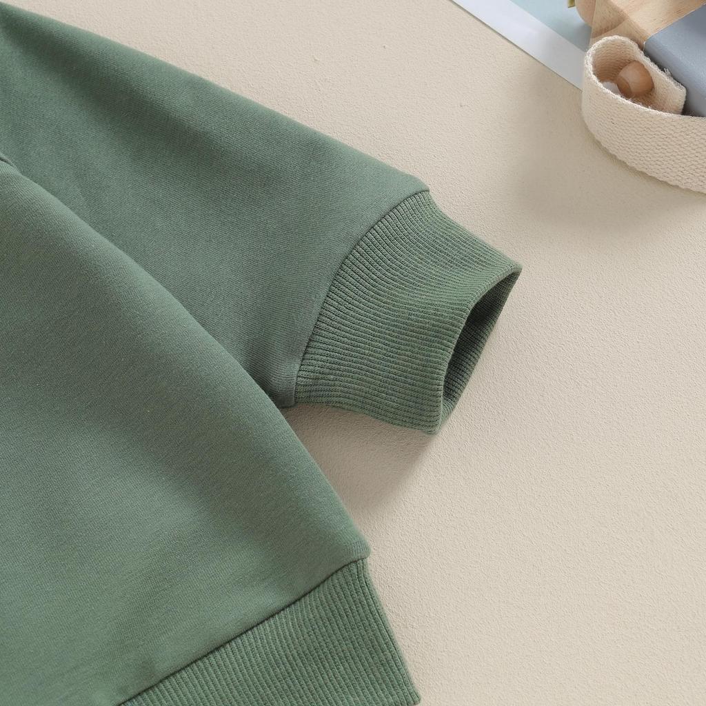 Baby Boy 2Pcs Fall Outfits 6M 12M 18M 24M 3Y Long Sleeve Solid Color Sweatshirt + Pocket Pants Set Toddler Clothes