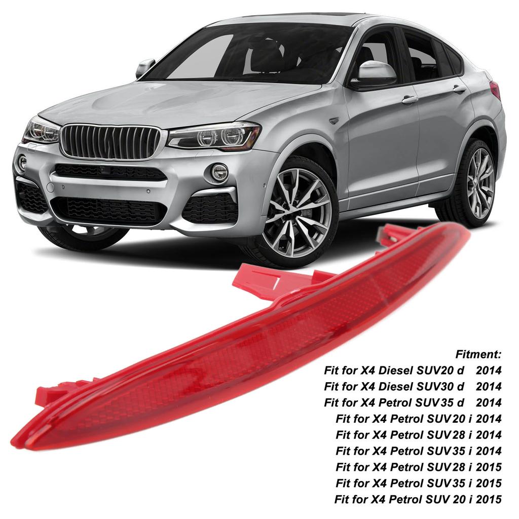 Bumper Warning Reflector Rear Bumper Reflector Safe Driving OE Standard ABS Plastic Professional for F26 X4 SERIES 2014‑2016