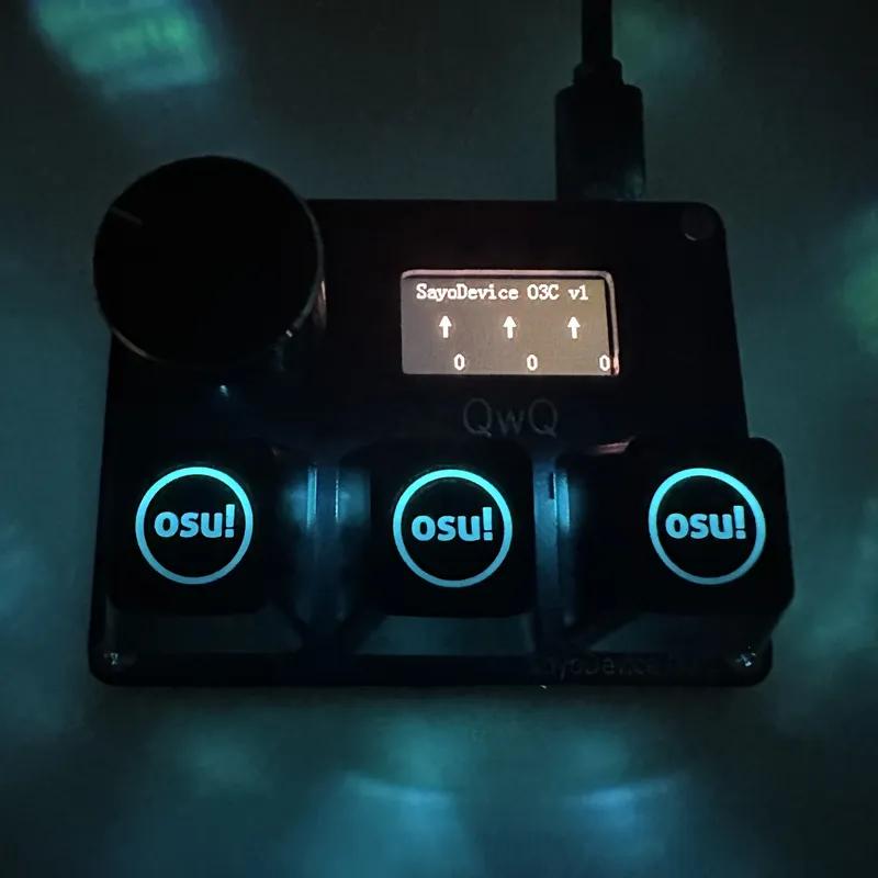 O3C Game Keyboard SayoDevice OSU O3C Rapid Trigger Hall Switches Magnetic Pink Switches Keyboard Knob Screen Copy Paste Shotcut