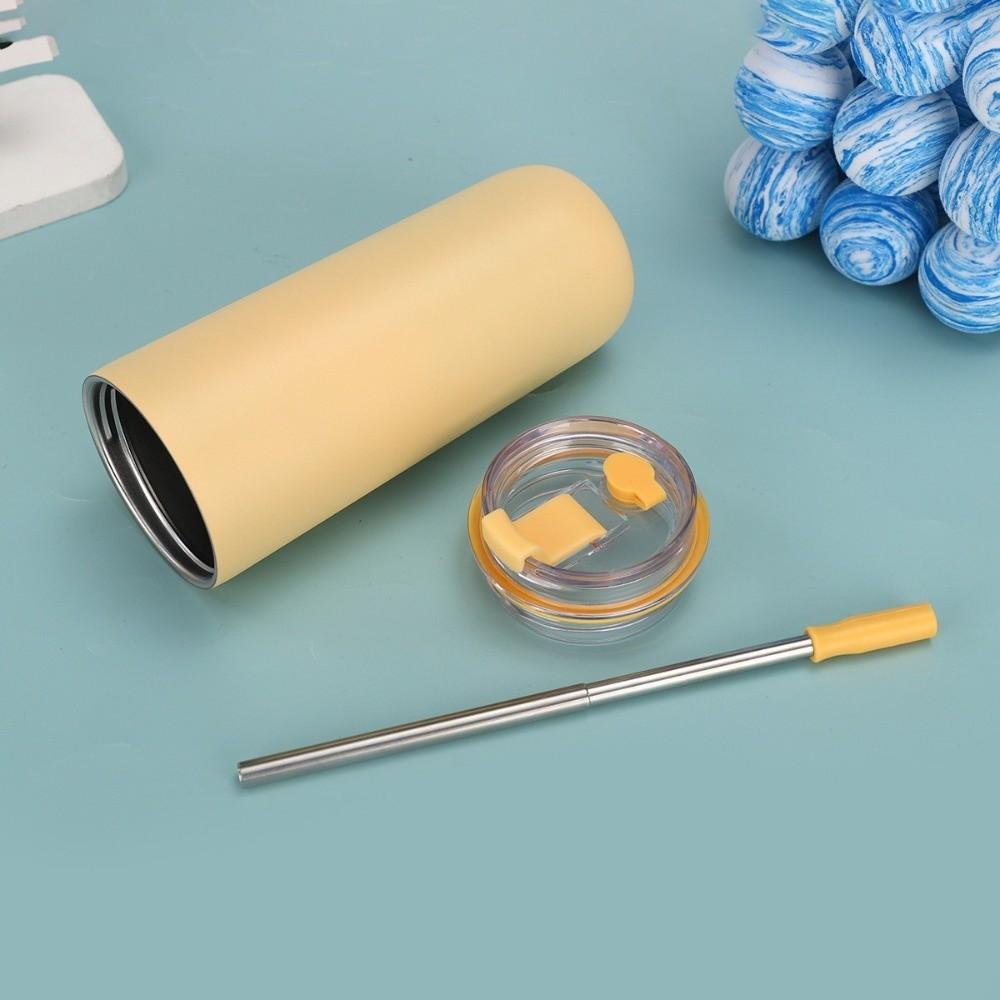 Gift With Handle and Straw 300/480ml Tumbler Double Layer Keep Cold Heat Mug Reusable 304 Stainless Steel Straw Cup Car Mount