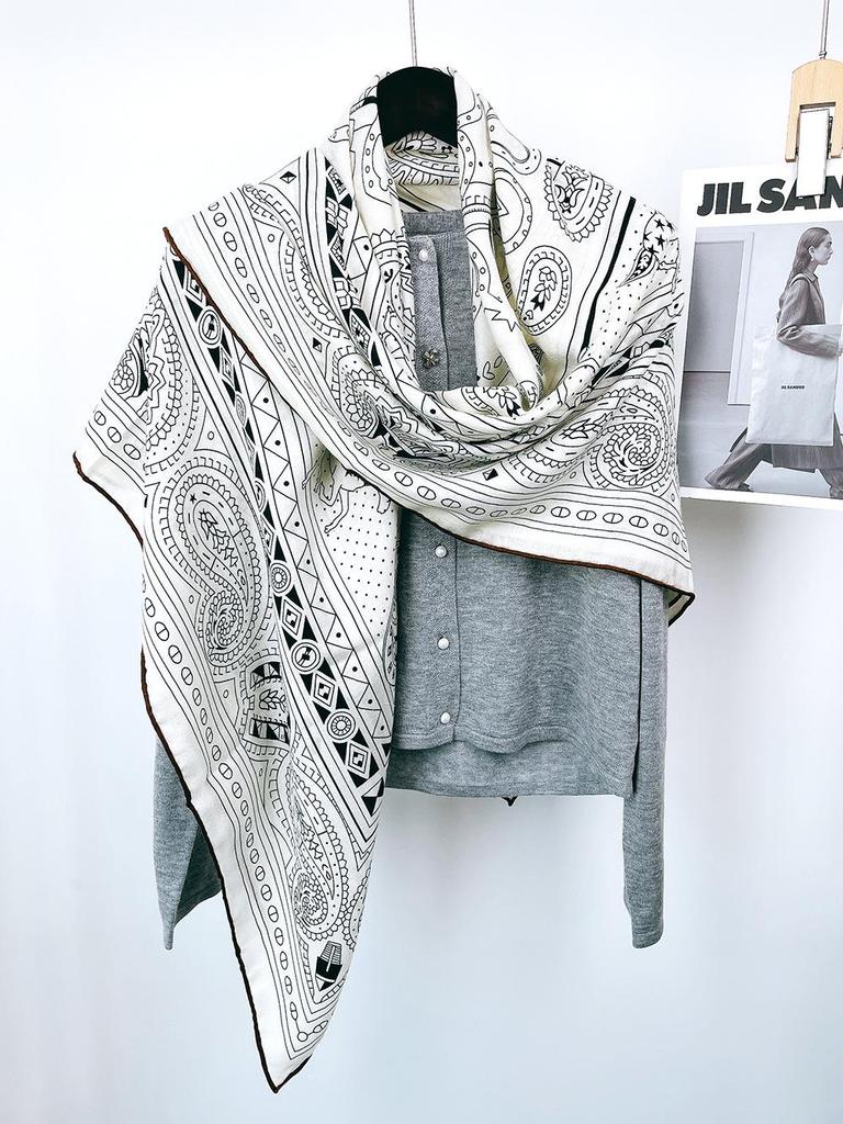 Love Heart Luxury Silk & Wool Double-Sided Women's Scarf Shawl