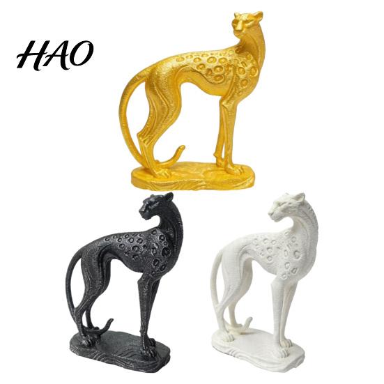 Decorative Leopard Print Art 3D Printed Cheetah Ornament, Modern Standing Sculpture, Artistic Shelf Decoration Animal Figurine with Stable Base