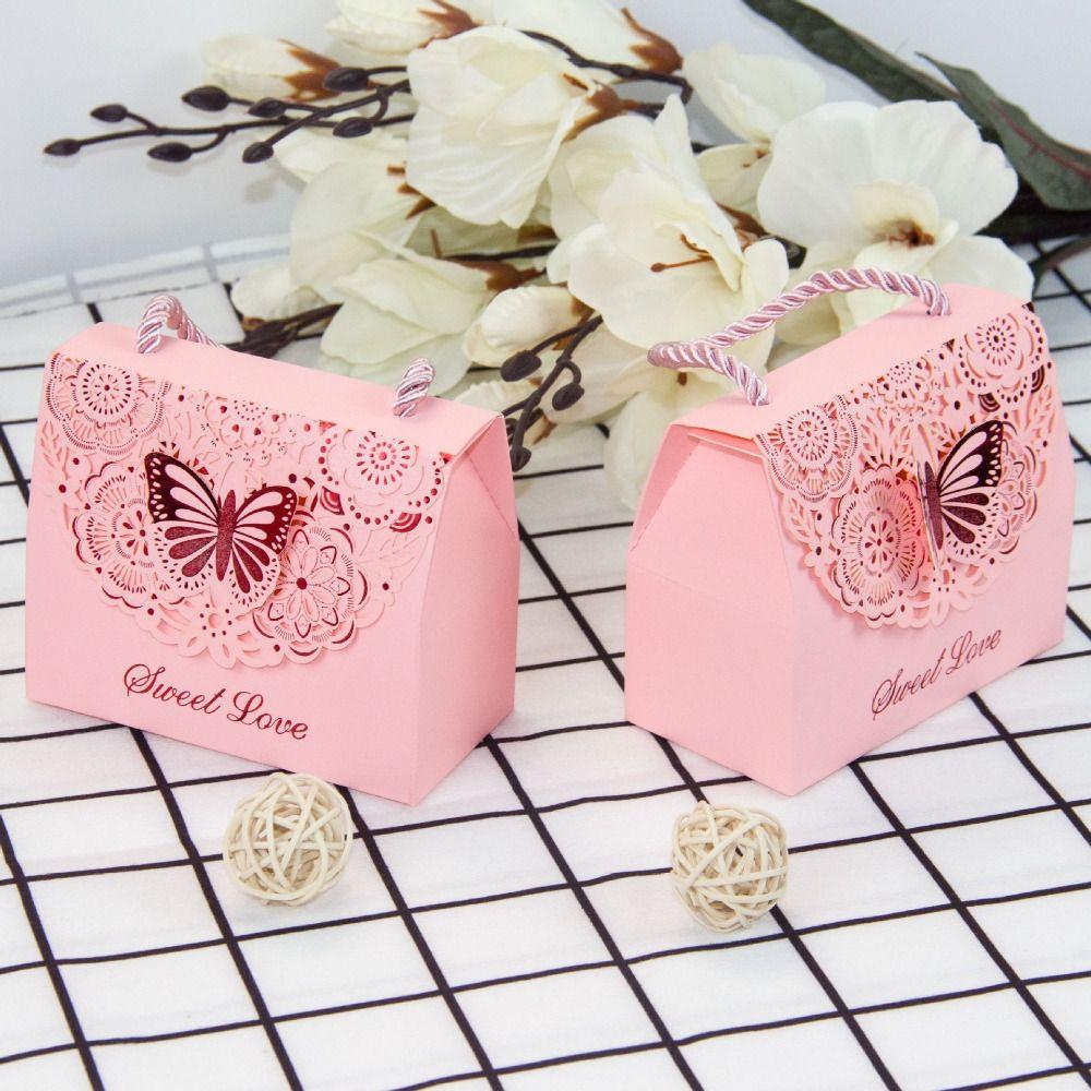 with Handle Cutout Butterfly Candy Box Multicolor Wedding Gift Packaging Box Birthday Party Gift