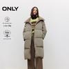ONLY Women's Loose Fit Mid-Length 90% Duck Down Jacket with Plush Lapel
