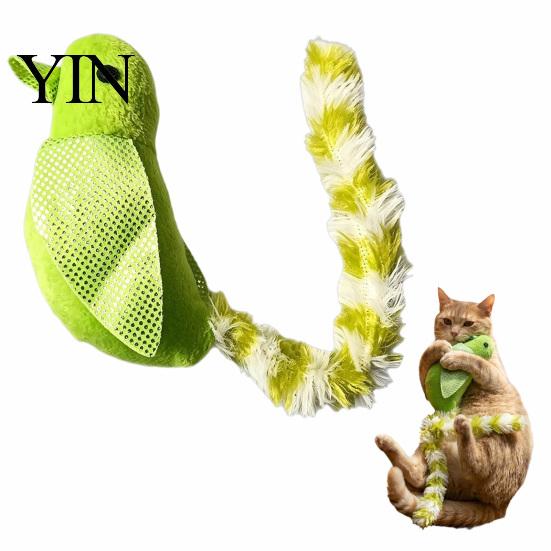 Soft Feather Kicker for Kittens Simulated Bird Cat Toy with Built-in Bell And Wing, Plush Bells Long Tail Interactive Teaser, Boredom Relief