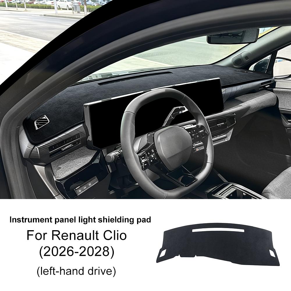 Dashboard Sunshade Mat for Renault Clio 2026 2027 2028 Anti-Glare Velvet UV Protection Interior Dash Cover
