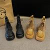 Мода 2024 года, лидер продаж, винтажные высокие сапоги на толстом каблуке для женщин, осень и зима, новый тренд, модный микс, ботильоны на среднем каблуке