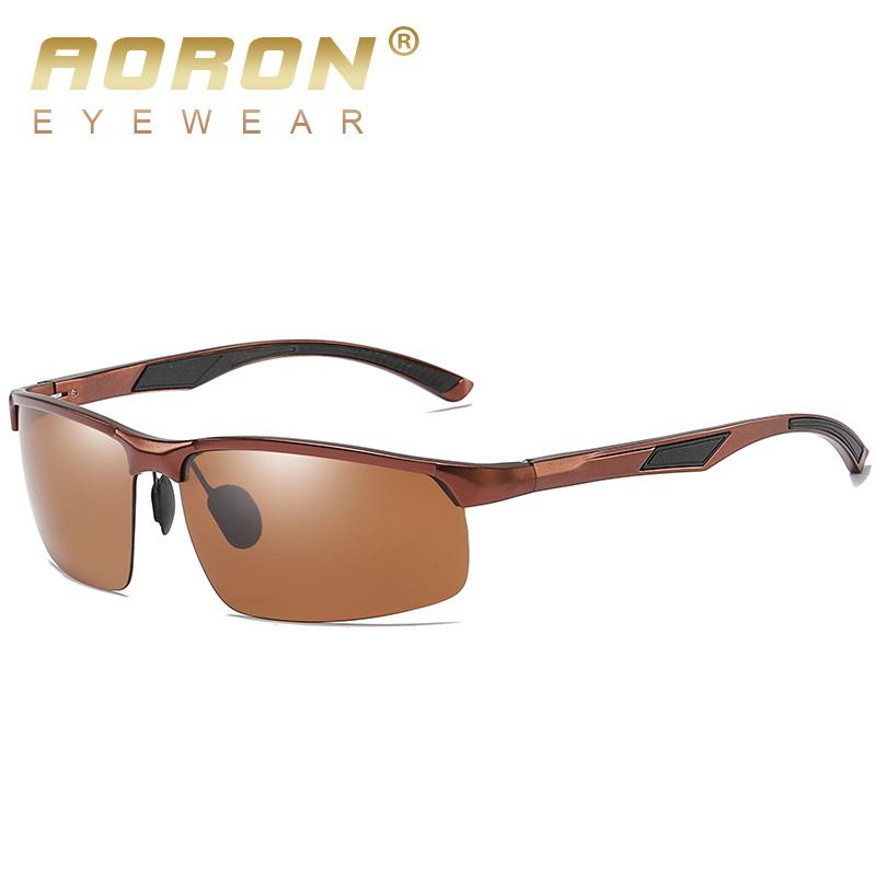 aoron Алюминиевая магниевая оправа, спортивные очки для вождения, мужские модные классические уличные поляризационные солнцезащитные очки с антибликовым покрытием