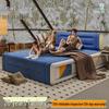 Двуспальный высокий надувной матрас - Складная кровать для помещений/улицы с флокированным покрытием