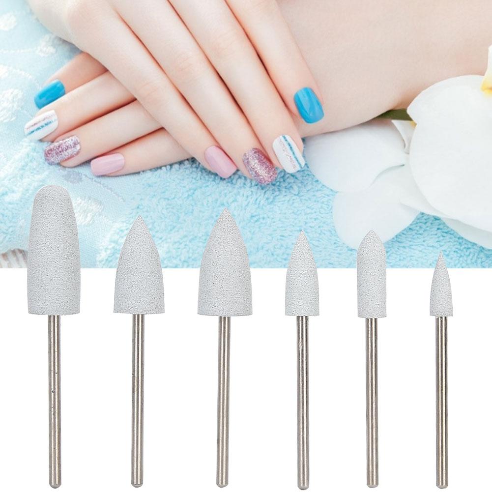 6 шт. фрезы для ногтей, маникюрные фрезы, шлифовальная головка, полировка ногтей, аксессуары06