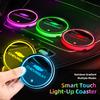 wzpc7 Car Coasters USB Charging Anti-slip Cup Pad Seven-color LED Auto Interior Ambient Light For Chevrolet Spark Captiva Cruze SS Z71