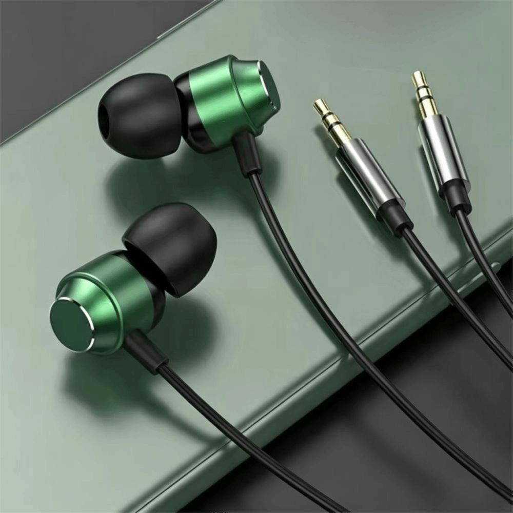 Bass Stereo Dual-plug Headphones 3.5mm in-ear Earbud Gamer Wired Earphone Desktop