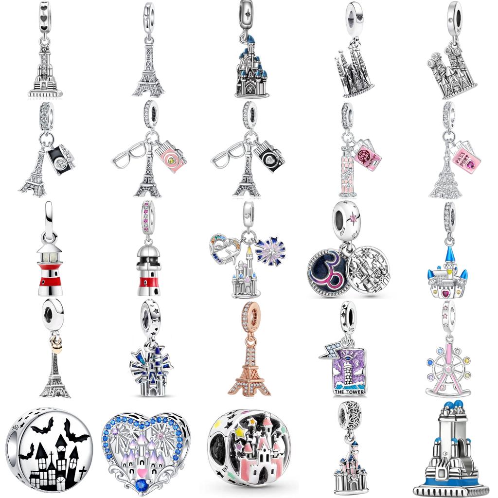 Новая Медная Архитектура Башня Замка Колесо Обозрения Шарм Подходит для Оригинальных Подвесок Браслетов Ожерелья Женщины DIY Ювелирные Изделия
