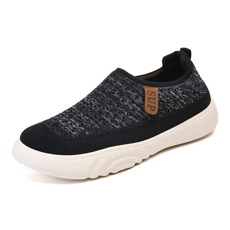 202 весна и лето старые и новые тканевые туфли женские летящие тканые легкие повседневные одинарные туфли модные универсальные туфли-слипоны для мамы straig