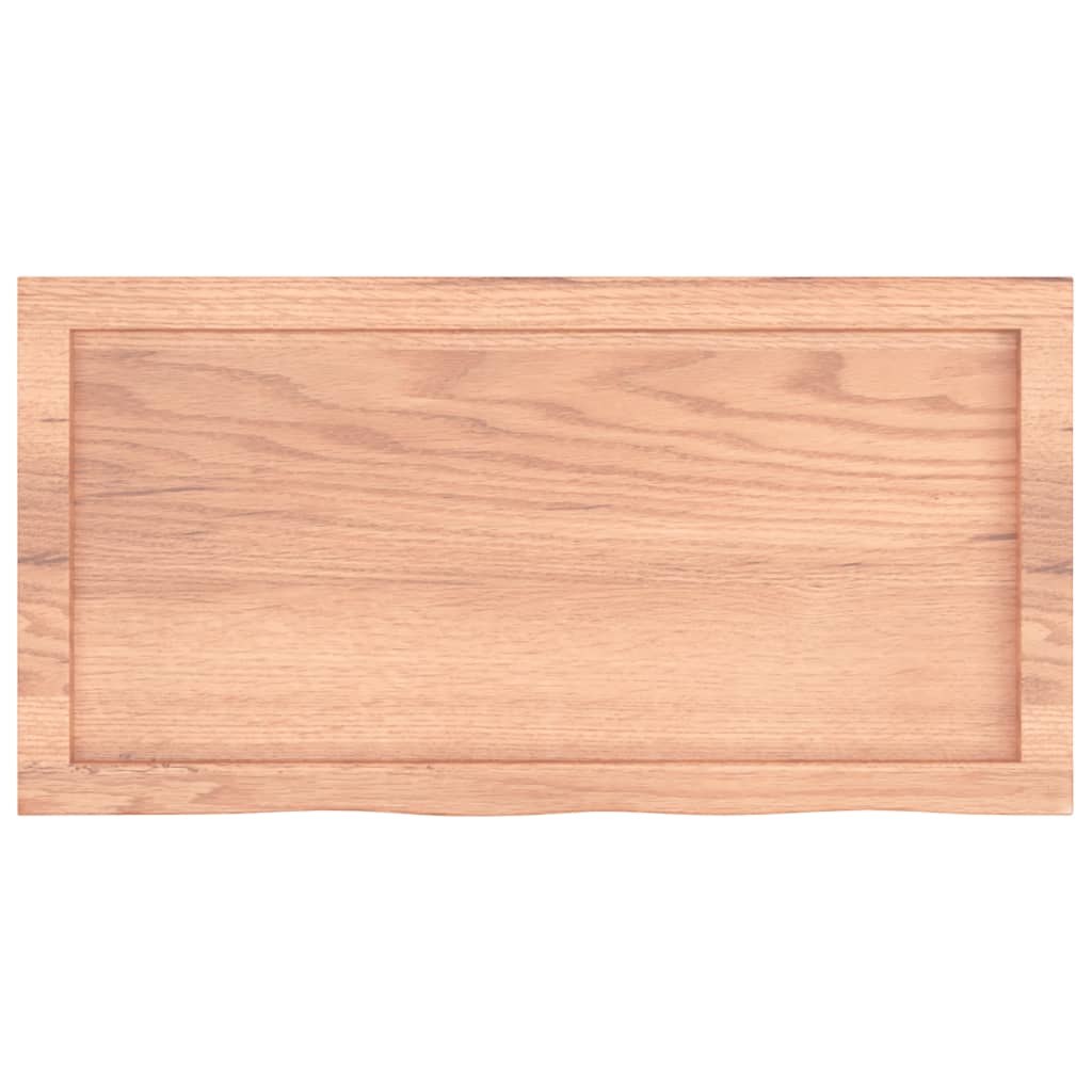 Vidaxl Półka, Brązowa, 80X40X(2-6) Cm, Lakierowane Lite Drewno Dębowe