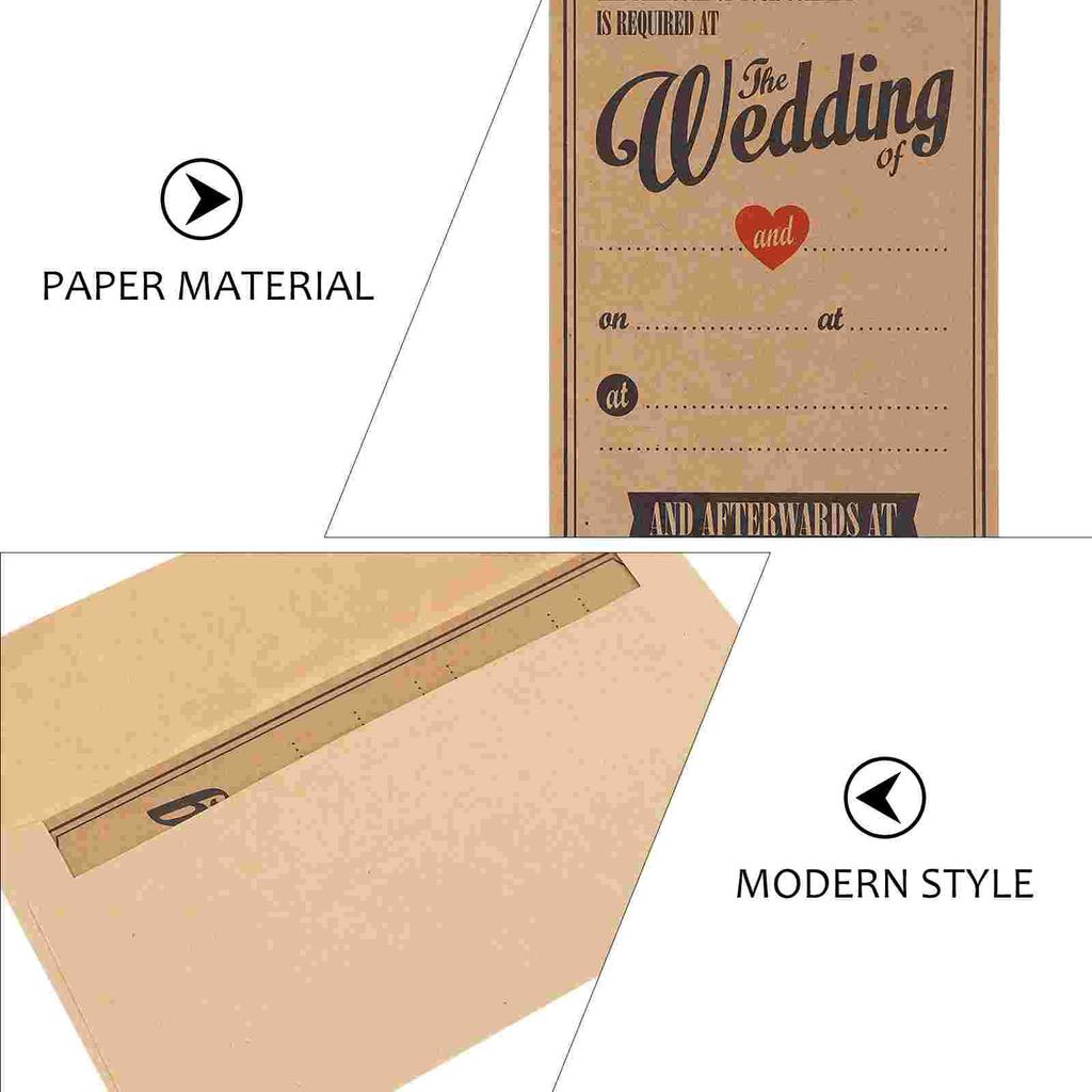 50 шт. Свадебные подарочные открытки из крафт-бумаги, поздравительные приглашения, изысканные приглашения