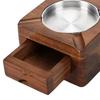 jijijing Square Wooden Ashtray for Men, Non-slip Ash Holder with 4 Slots & Drawer, High Temperature Resistant Indoor Outdoor