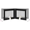 Dog Gate with Stands 4 pcs Black Oak 80 x 60 cm