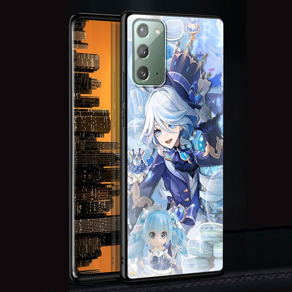 Genshin Impact Furina Case for Samsung Galaxy Note 20 Ultra 8 10 Lite 9 TPU Phone Cover Note 10 Plus Black Soft Shell Funda Capa