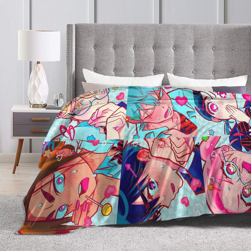 Kawaii Chibi LUKA Hot Anime ALIEN STAGE Super Warm Blankets Picnic Plush Throw Blanket Couch Chair Flannel Bedspread Sofa Bed