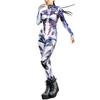 [You're My Secret] Adult Women Jumpsuit Steampunk Armor Printed Cosplay Costumes Halloween Carnival Party Spandex Zentai Outfit