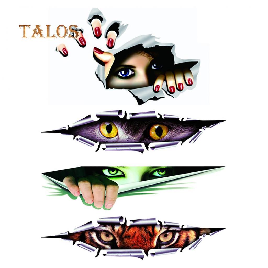 Funny Car Sticker 3D Peeking Animal Voyeur Reflective PET Decal Styling Decor Car's Goodsti