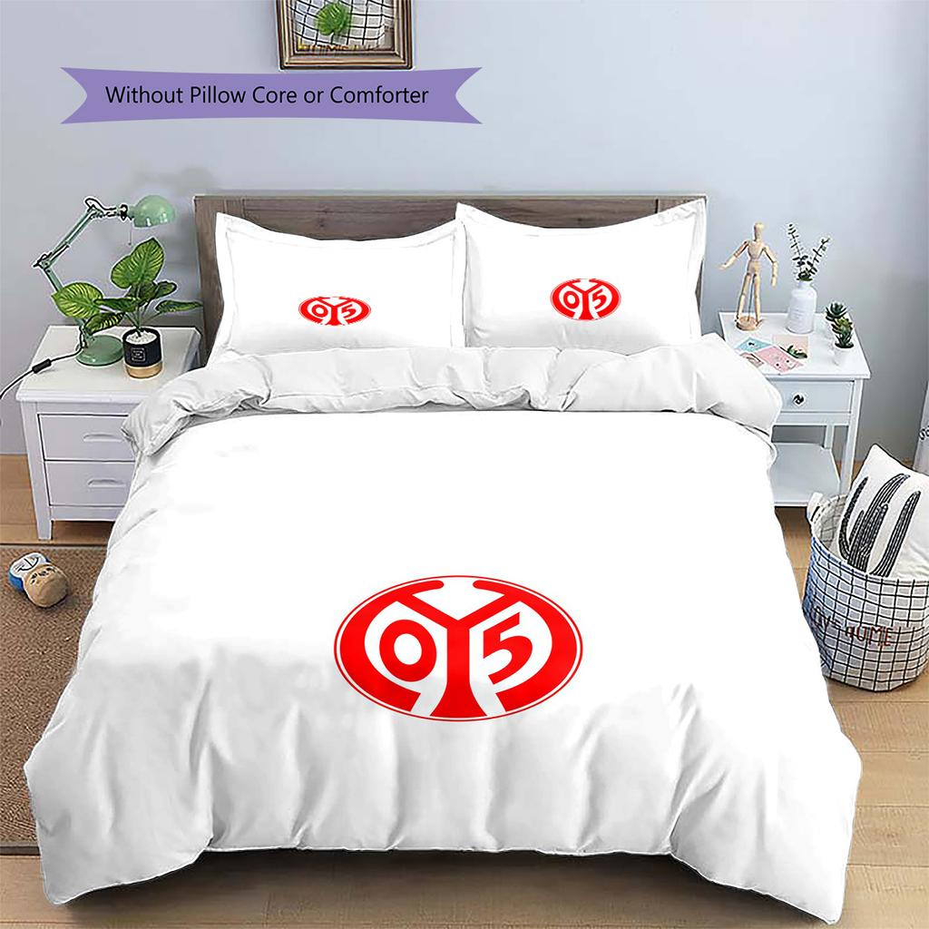 FSV Mainz 05 Pattern Bedding Quilt Set Home Decoration Gift (1 * duvet cover + 2 * pillowcase without core)