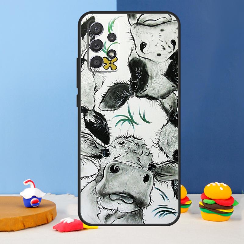 Cute Cow Moo Case For Samsung Galaxy A56 A36 A26 A16 A06 A54 A34 A14 A12 A32 A52 A13 A33 A53 A15 A35 A55