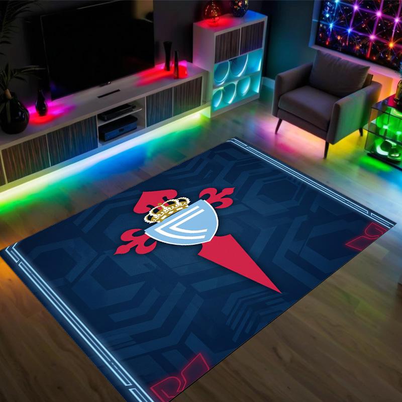 Celta Vigo FC Design Crystal Velvet Carpet Cozy Non?Slip Printed Rug For Bedroom Living Room Entrance