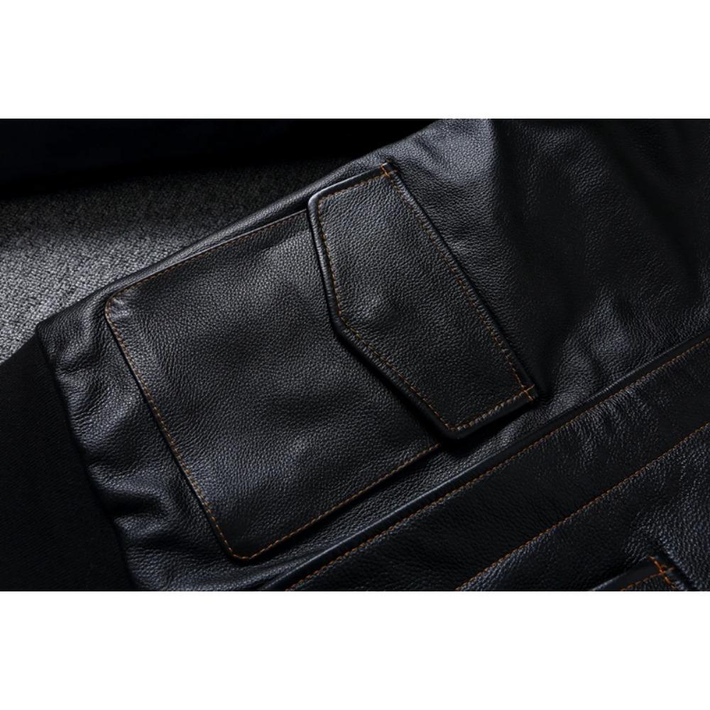 Chinese Size Men Leather Jacket Real Cowhide A2 Pilot Jacket Air Force Flight Jackets Men's Leather Aviator Jacket