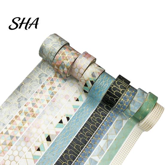 Repositionable Tape 10 Rolls Metallic Foil Washi Tape, Decorative Masking Tapes for Junk DIY Craft Journal Supplies, Arts, Crafts, Planners,
